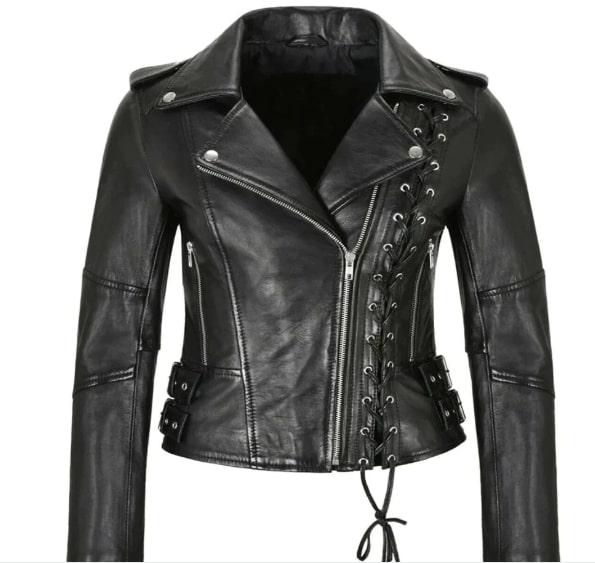 female genuine leather jacket