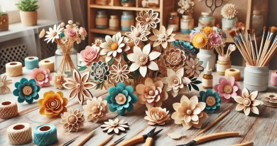 DIY wooden flowers